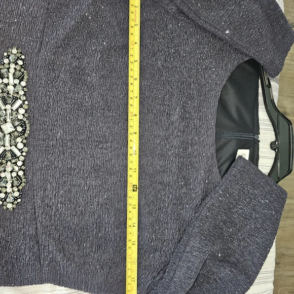 Eliza J Navy Sparkle Stretch Dress Embellished Waist Size 10 - Picture 11 of 15